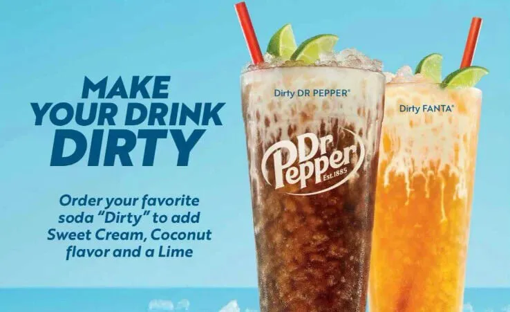 Sonics Dirty Sodas Menu with Prices 2024