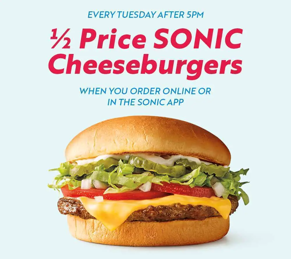 sonic drive in half price cheeseburgers