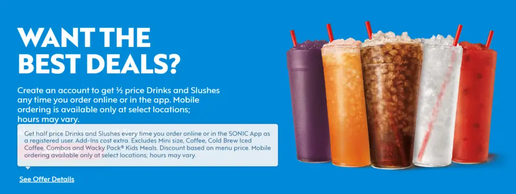 sonic half price shakes